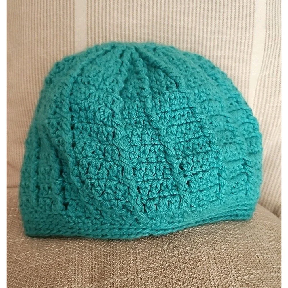 Winter Stocking Cap Crochet Beanie Hat With Flower. Handcrafted Winter Hat. Cute